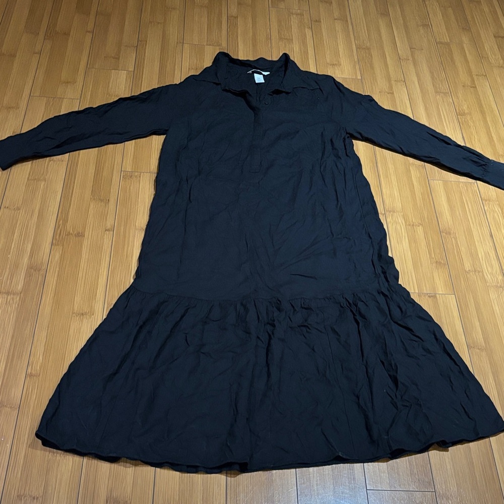 H&M Elegant Black Long Sleeve Dress